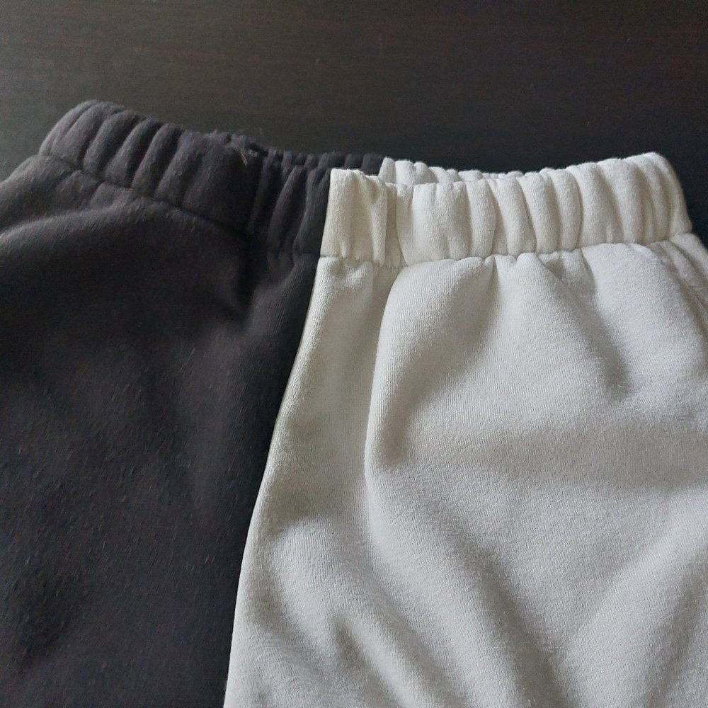 Black and white pants.